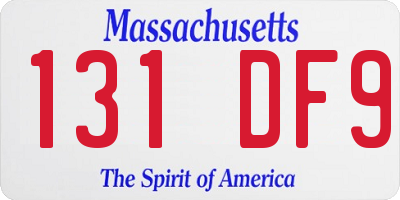 MA license plate 131DF9