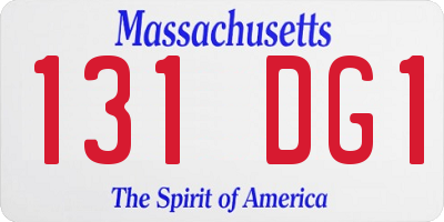 MA license plate 131DG1