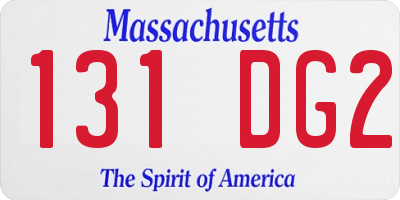MA license plate 131DG2