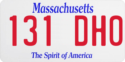 MA license plate 131DH0