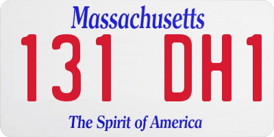 MA license plate 131DH1