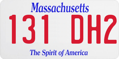 MA license plate 131DH2