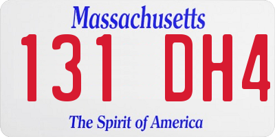 MA license plate 131DH4