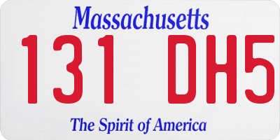 MA license plate 131DH5