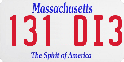 MA license plate 131DI3