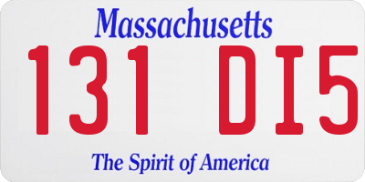 MA license plate 131DI5