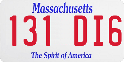 MA license plate 131DI6