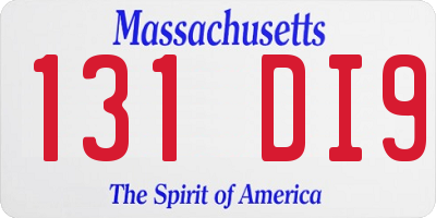 MA license plate 131DI9