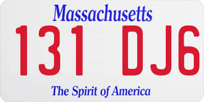 MA license plate 131DJ6