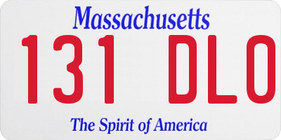 MA license plate 131DL0
