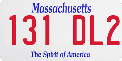 MA license plate 131DL2