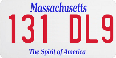MA license plate 131DL9