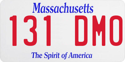 MA license plate 131DM0