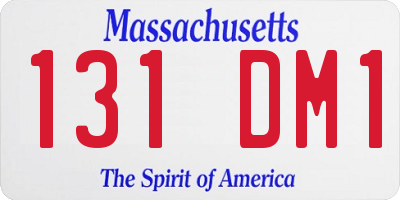 MA license plate 131DM1
