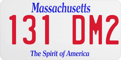 MA license plate 131DM2