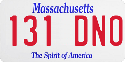 MA license plate 131DN0