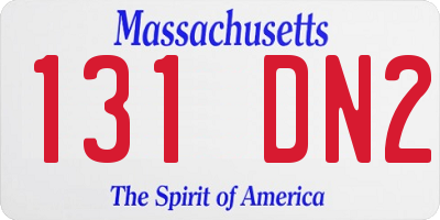 MA license plate 131DN2