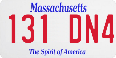 MA license plate 131DN4