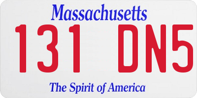 MA license plate 131DN5
