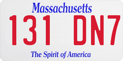 MA license plate 131DN7