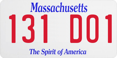 MA license plate 131DO1