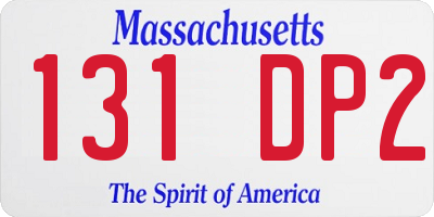 MA license plate 131DP2