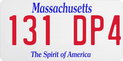 MA license plate 131DP4