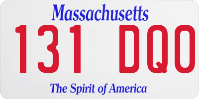 MA license plate 131DQ0