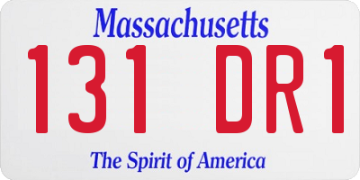 MA license plate 131DR1