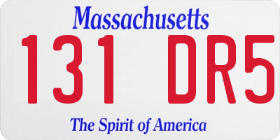 MA license plate 131DR5