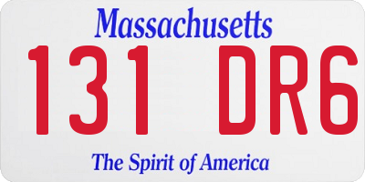 MA license plate 131DR6