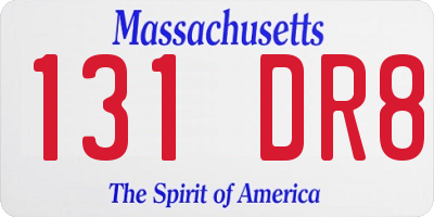 MA license plate 131DR8