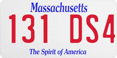 MA license plate 131DS4