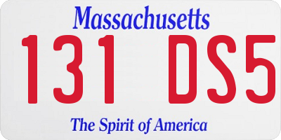 MA license plate 131DS5