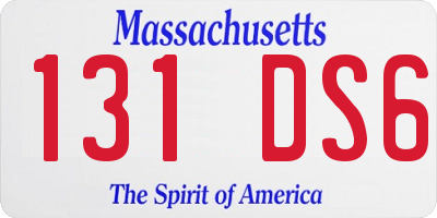 MA license plate 131DS6