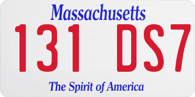 MA license plate 131DS7