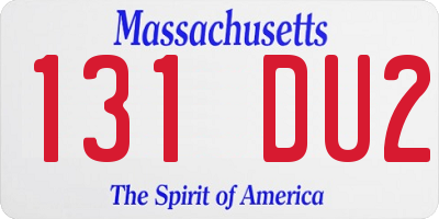 MA license plate 131DU2