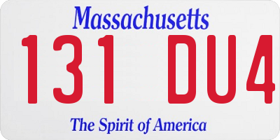 MA license plate 131DU4