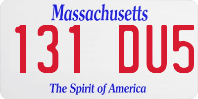 MA license plate 131DU5