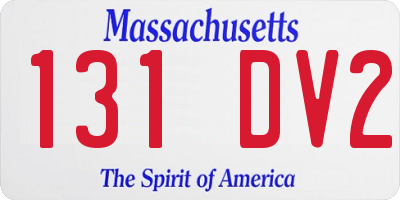 MA license plate 131DV2