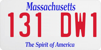 MA license plate 131DW1