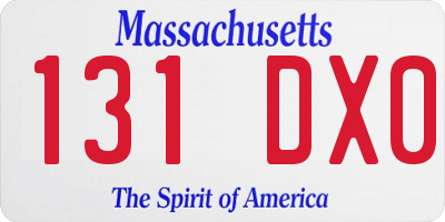 MA license plate 131DX0