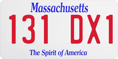 MA license plate 131DX1