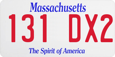 MA license plate 131DX2