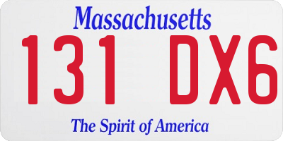 MA license plate 131DX6