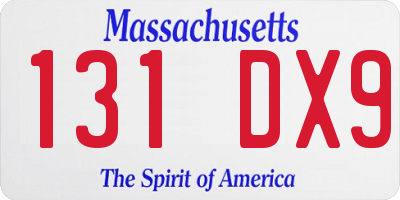 MA license plate 131DX9