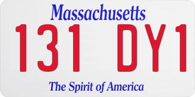 MA license plate 131DY1