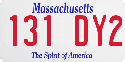 MA license plate 131DY2