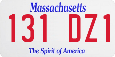 MA license plate 131DZ1