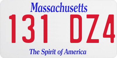 MA license plate 131DZ4